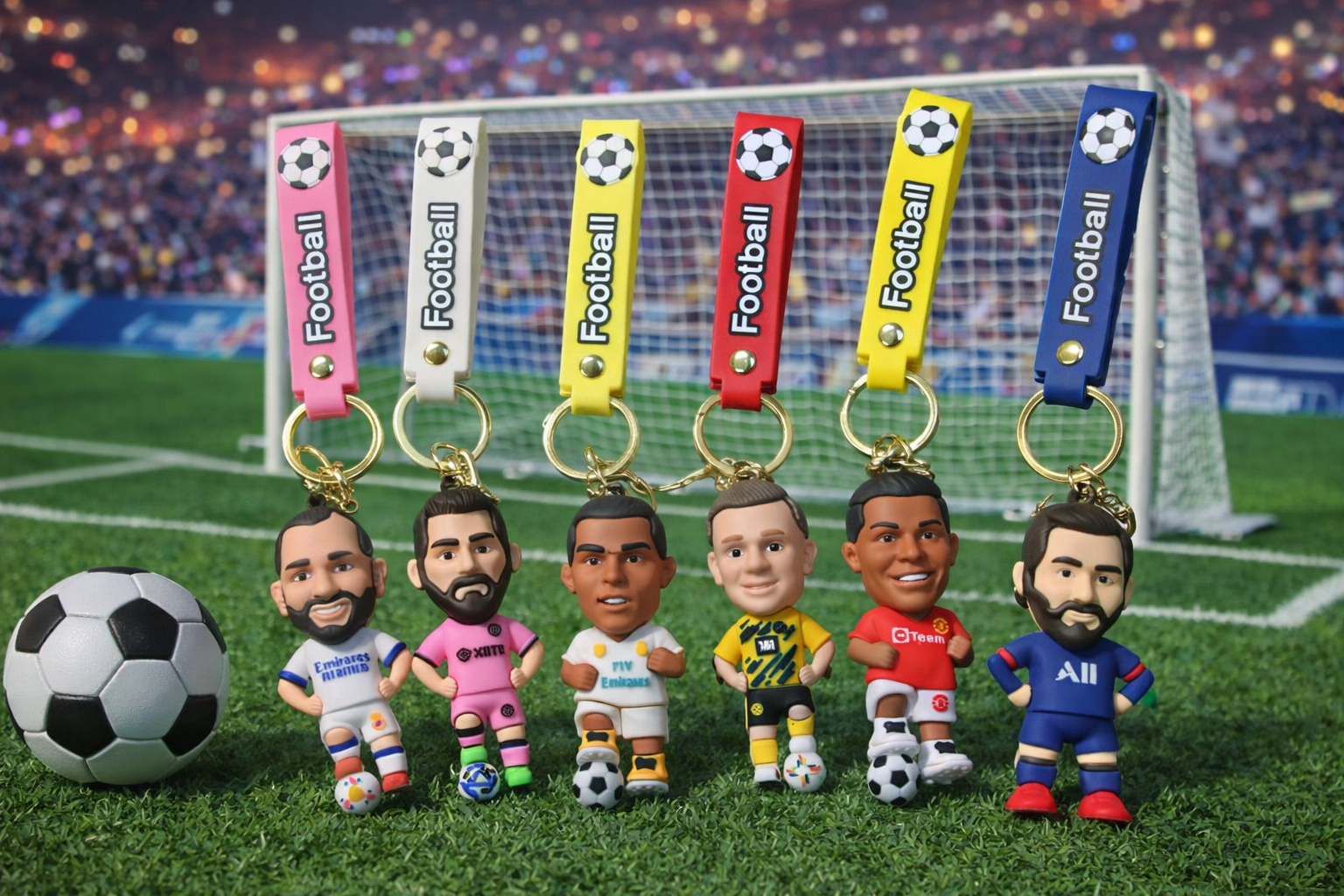 ZESTAW MINI FIGUREK PIŁKARZY 6CM FOOTBALL STARS + BRELOK GRATIS PREZENT