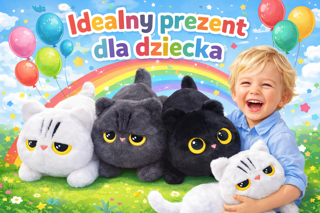 DUŻY PLUSZOWY KOTEK 50 см MIĘKKA MASKOTKA DO PRZYTULANIA PREZENT ZABAWKA