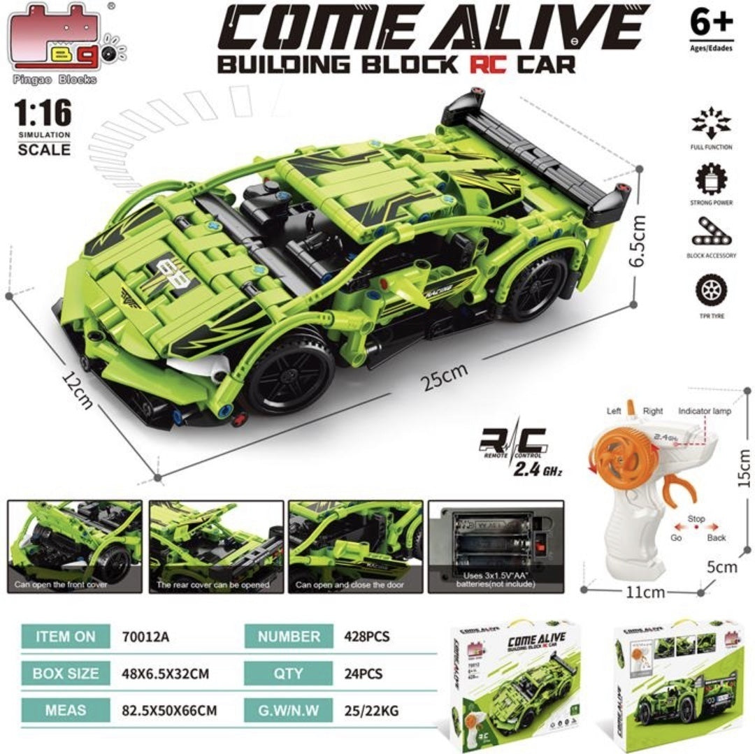 ZESTAW KONSTRUKCYJNY COME ALIVE RACING CAR SAMOCHÓD Z KLOCKÓW 428 + PILOT