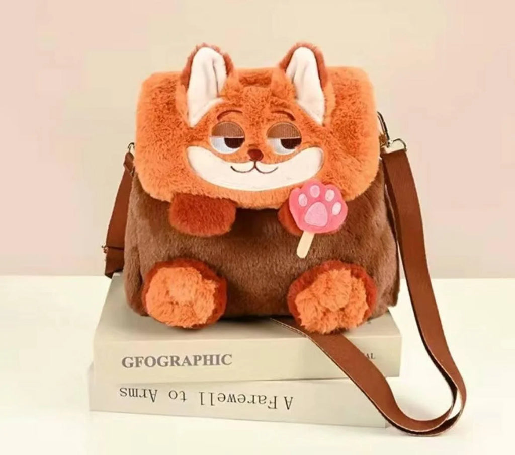 PLUSZOWY PLECAK-TOREBKA LIS ZWIERZOGRÓD 25×25 CM + LOSOWY BRELOK GRATIS