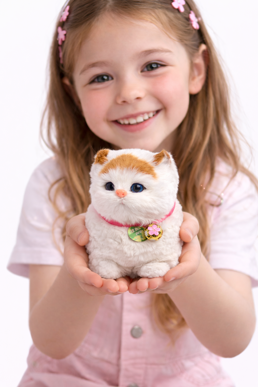 MIAUKAJĄCY KOTEK NA DREWNIANEJ PODSTAWCE INTERAKTYWNA ZABAWE PREZENT