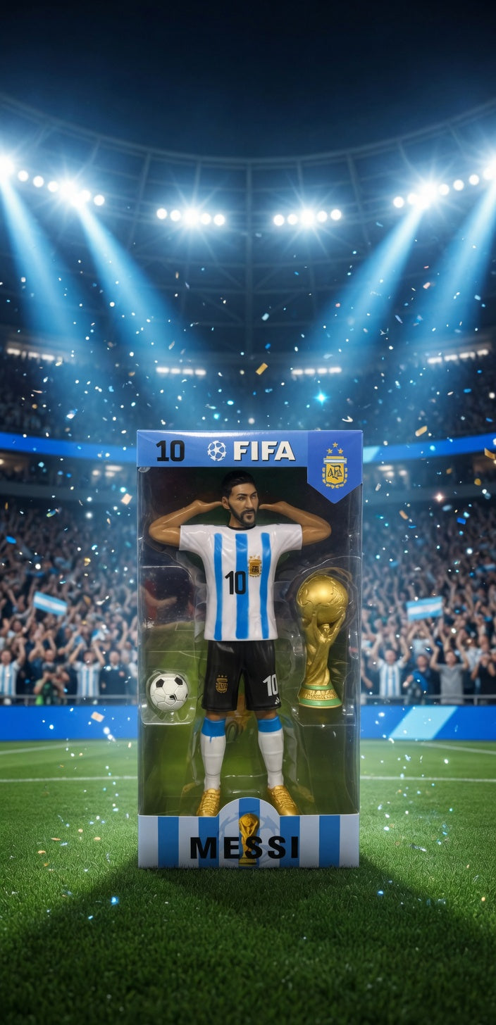 FIGURKA PIŁKARZ FIFA MESSI RONALDO YAMAL 25 CM Z PIŁKĄ PREZENT DLA DZIECKA