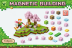 KLOCKI MAGNETYCZNE MINECRAFT 134 EL. KONSTRUKTOR PIXEL CUBE DLA DZIECKA