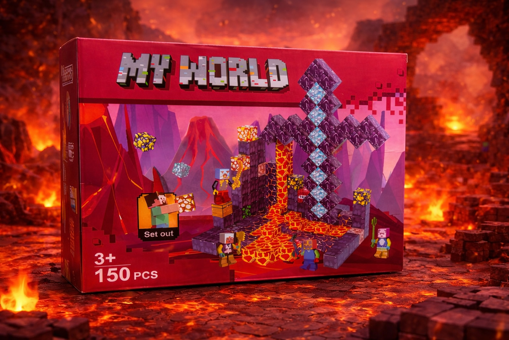 MINECRAFT KLOCKI MAGNETYCZNE 150 EL. ZESTAW ZABAWKI DLA DZIECKA