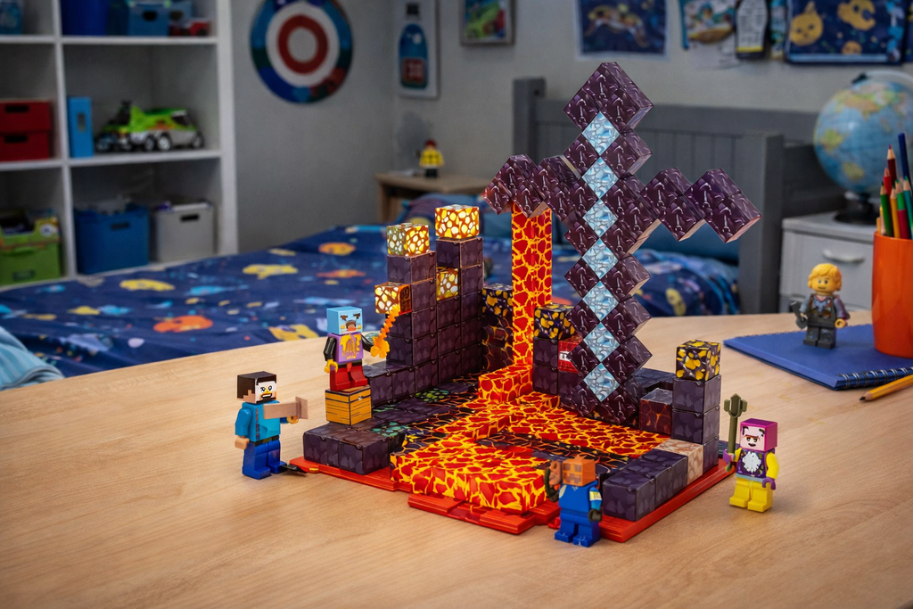 MINECRAFT KLOCKI MAGNETYCZNE 150 EL. ZESTAW ZABAWKI DLA DZIECKA