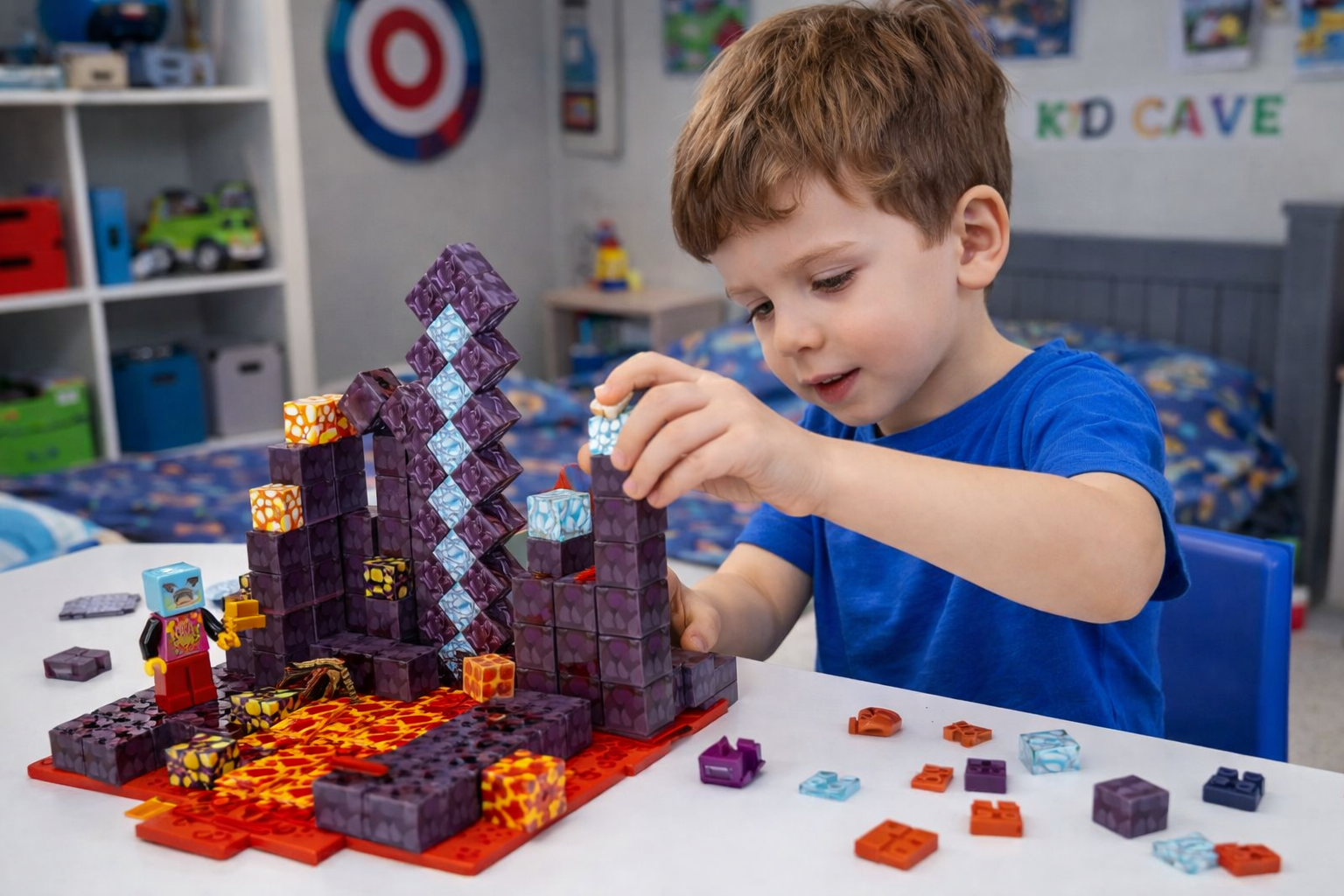 MINECRAFT KLOCKI MAGNETYCZNE 150 EL. ZESTAW ZABAWKI DLA DZIECKA