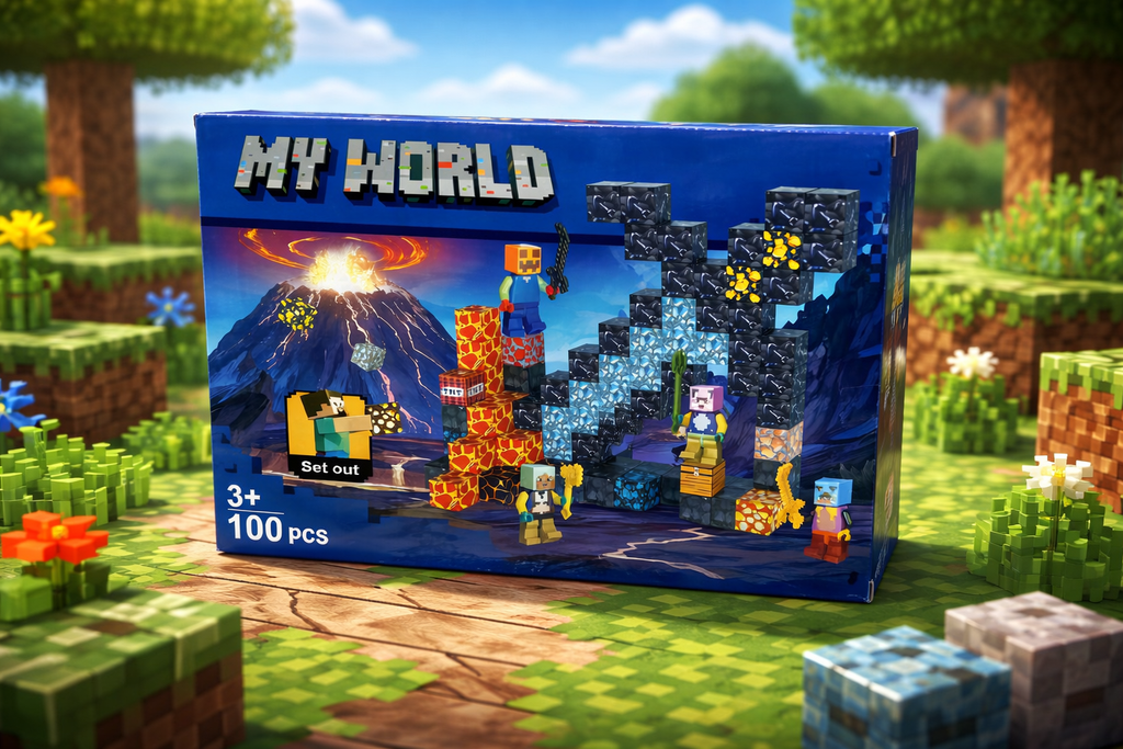 KLOCKI MAGNETYCZNE MINECRAFT MY WORLD MIECZ 100 EL. KONSTRUKTOR