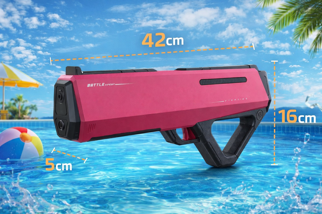 ELEKTRYCZNY PISTOLET NA WODĘ RÓŻOWY AUTOMAT 42 CM AKUMULATOR 12M HIT LATO