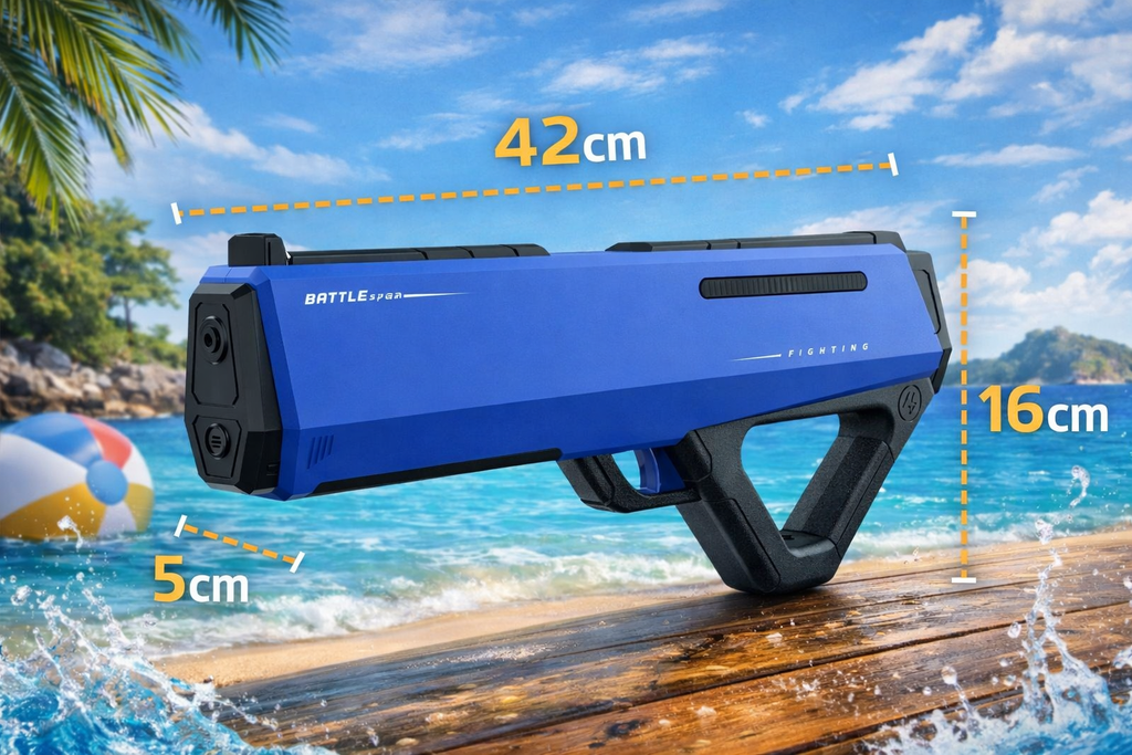 ELEKTRYCZNY PISTOLET NA WODĘ AUTOMAT NIEBIESKI 42 CM AKUMULATOR HIT LATO