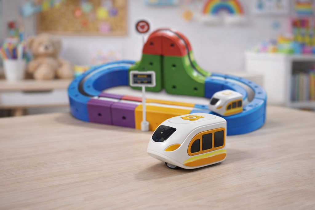 MAGNETYCZNY TOR Z POCIĄGIEM 30 ELEMENTÓW DIY EDUKACYJNY ZABAWKA DLA DZIECKA