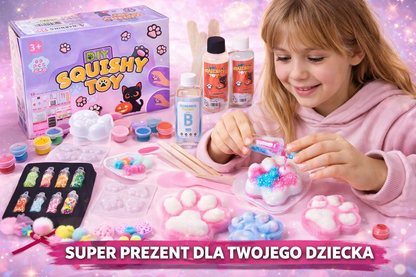DIY ZESTAW DO TWORZENIA TABA ŁAPEK DLA DZIECI ZRÓB TO SAM SQUISHY ZABAWA