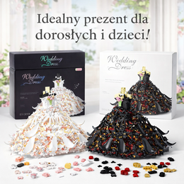 KLOCKI SUKNIA ŚLUBNA DIY DEKORACYJNY KONSTRUKTOR 3D