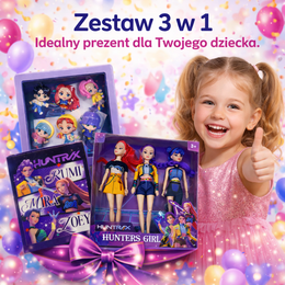 ZESTAW 3W1 KPOP DEMON HUNTERS LALKI 30CM + FIGURKI + KARTY KOLEKCJONERSKIE