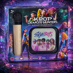 ZESTAW 3W1 KPOP DEMON HUNTERS MIKROFON Z GŁOŚNIKIEM + LALKI + FIGURKI