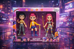 ZESTAW 5W1 KPOP HUNTERS LALKI 15CM + LALKI 30CM + MIKROFON + FIGURKI +KARTY