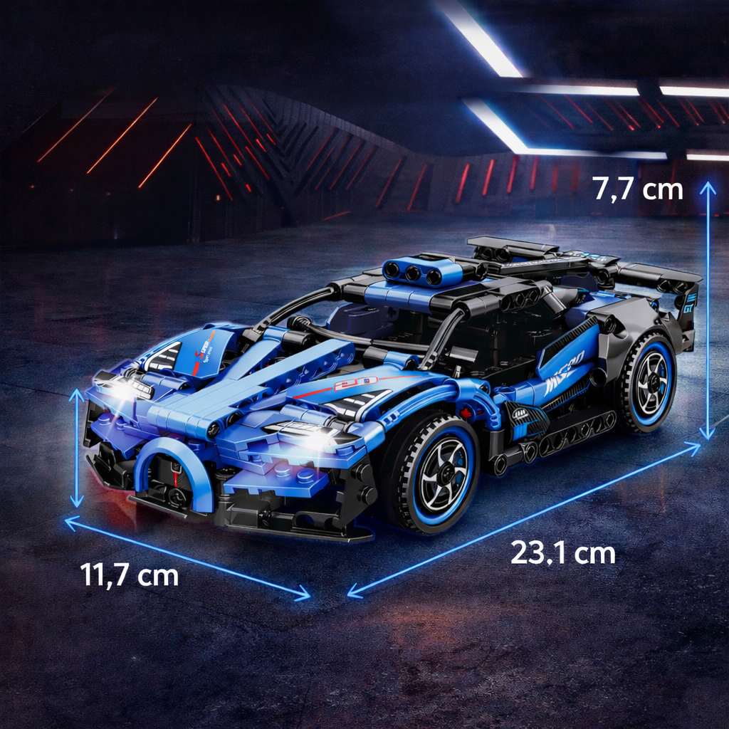 KLOCKI AUTO ZDALNIE STEROWANE SPEED CAR NIEBIESKI 301 EL. ZABAWKI