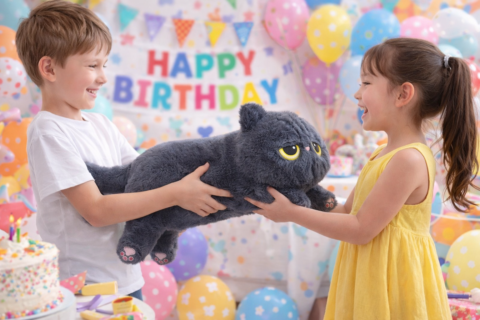 DUŻY PLUSZOWY KOTEK 70 CM MIĘKKA MASKOTKA DO PRZYTULANIA ZABAWKA PREZENT