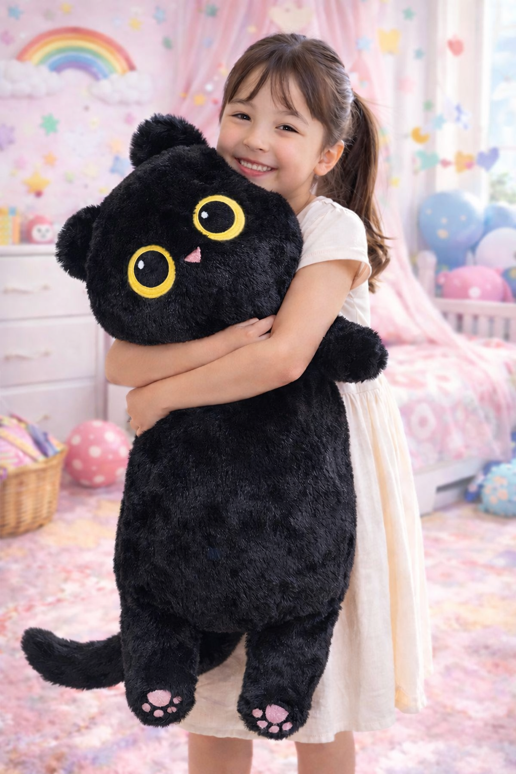 DUŻY PLUSZOWY KOTEK 100 CM MIĘKKA MASKOTKA DO PRZYTULANIA PREZENT ZABAWKA