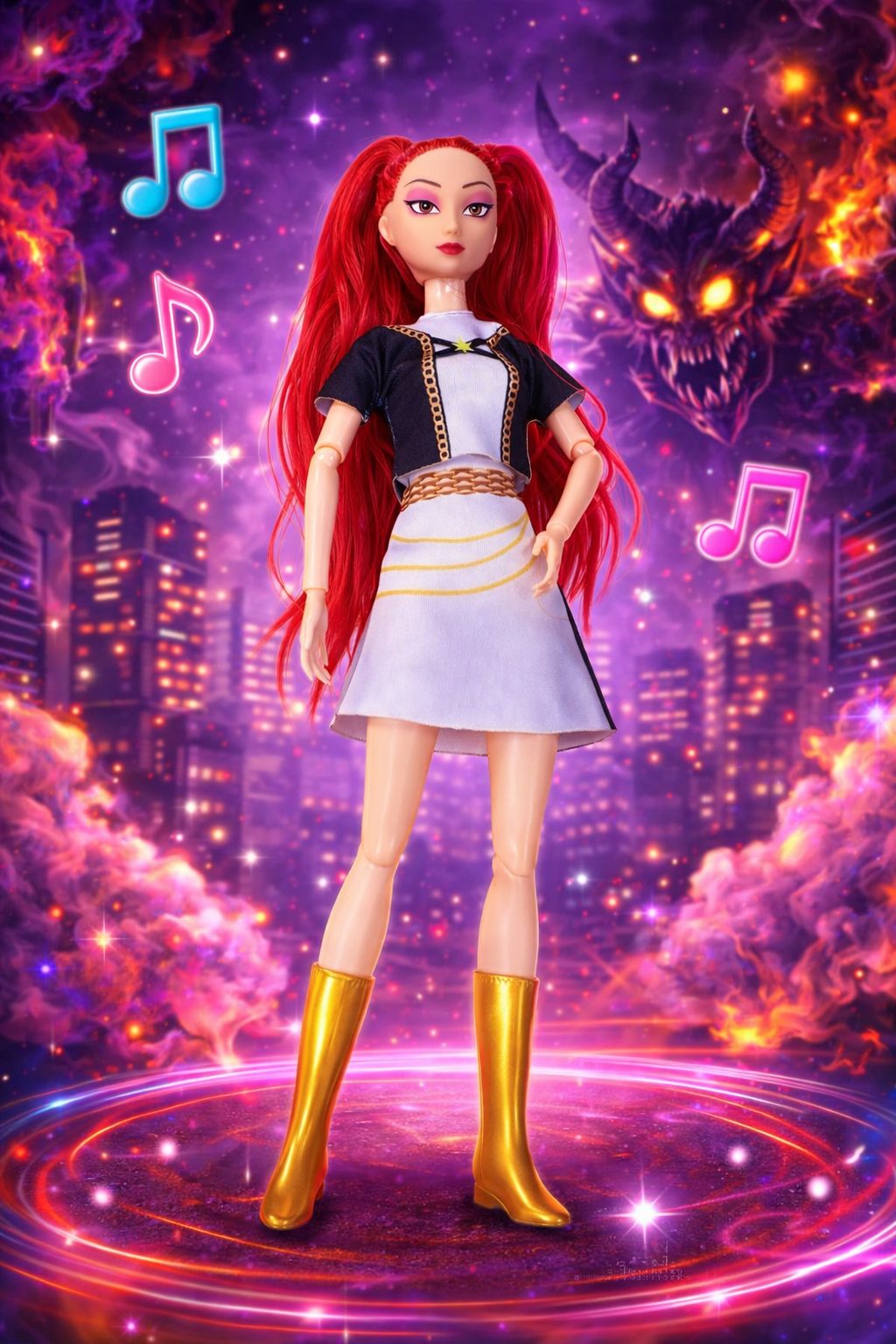 ZESTAW 3 LALEK ŚPIEWAJĄCYCH K-POP DEMON HUNTER RUMI MIRA ZOEY 30 CM PREZENT