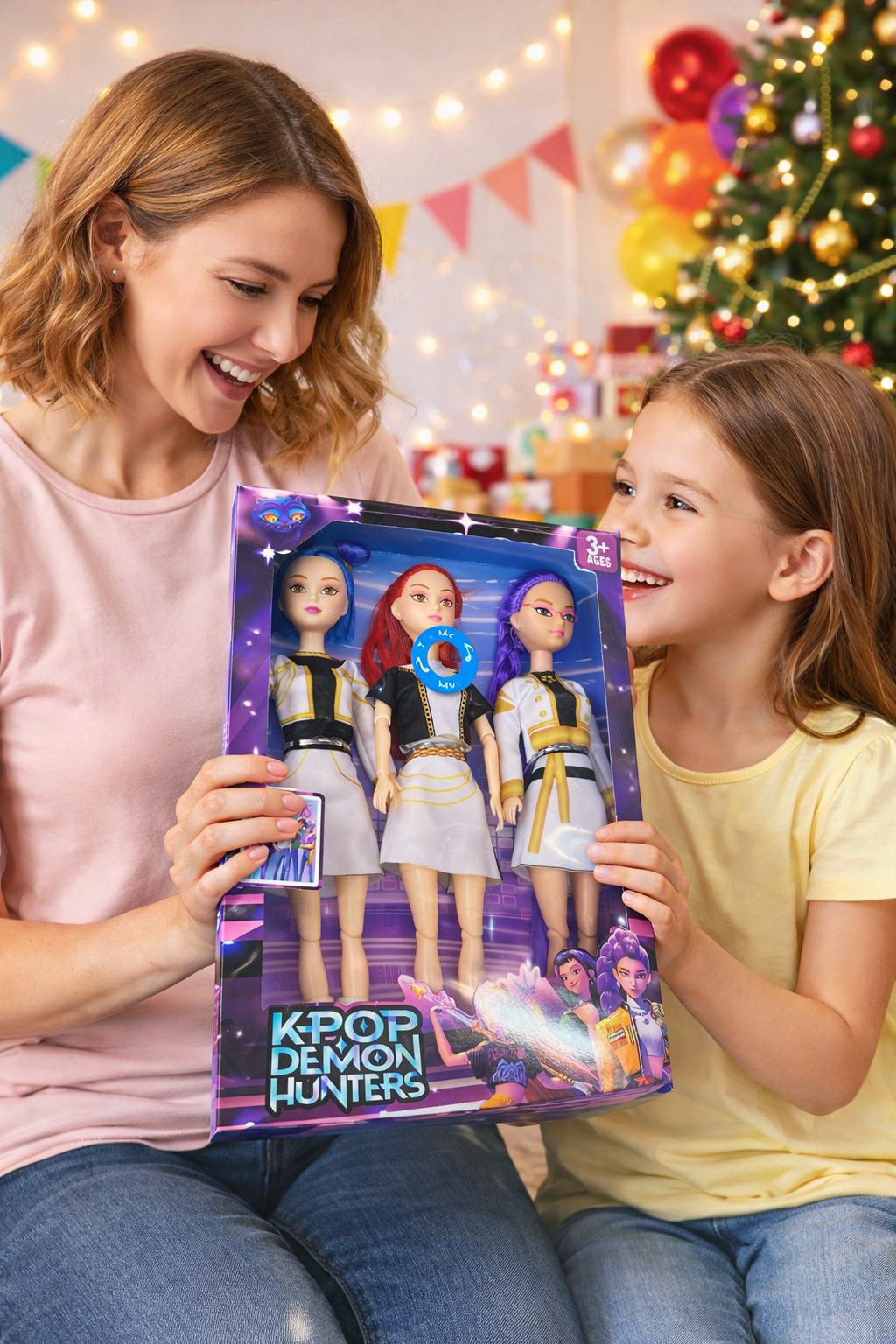 ZESTAW 3 LALEK ŚPIEWAJĄCYCH K-POP DEMON HUNTER RUMI MIRA ZOEY 30 CM PREZENT