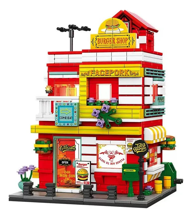 KONSTRUKTOR "DYNAMICZNY BURGER SHOP" (STREETSCAPE, 705 ELEMENTÓW) – PYSZNE SKŁADANIE, NIEZAPOMNIANE EMOCJE!