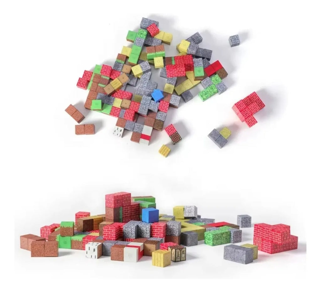 MAGNETYCZNY KONSTRUKTOR "MINECRAFT WORLD" (66 ELEMENTÓW) — ZBUDUJ SWÓJ NIEPOWTARZALNY PIKSELOWY ŚWIAT