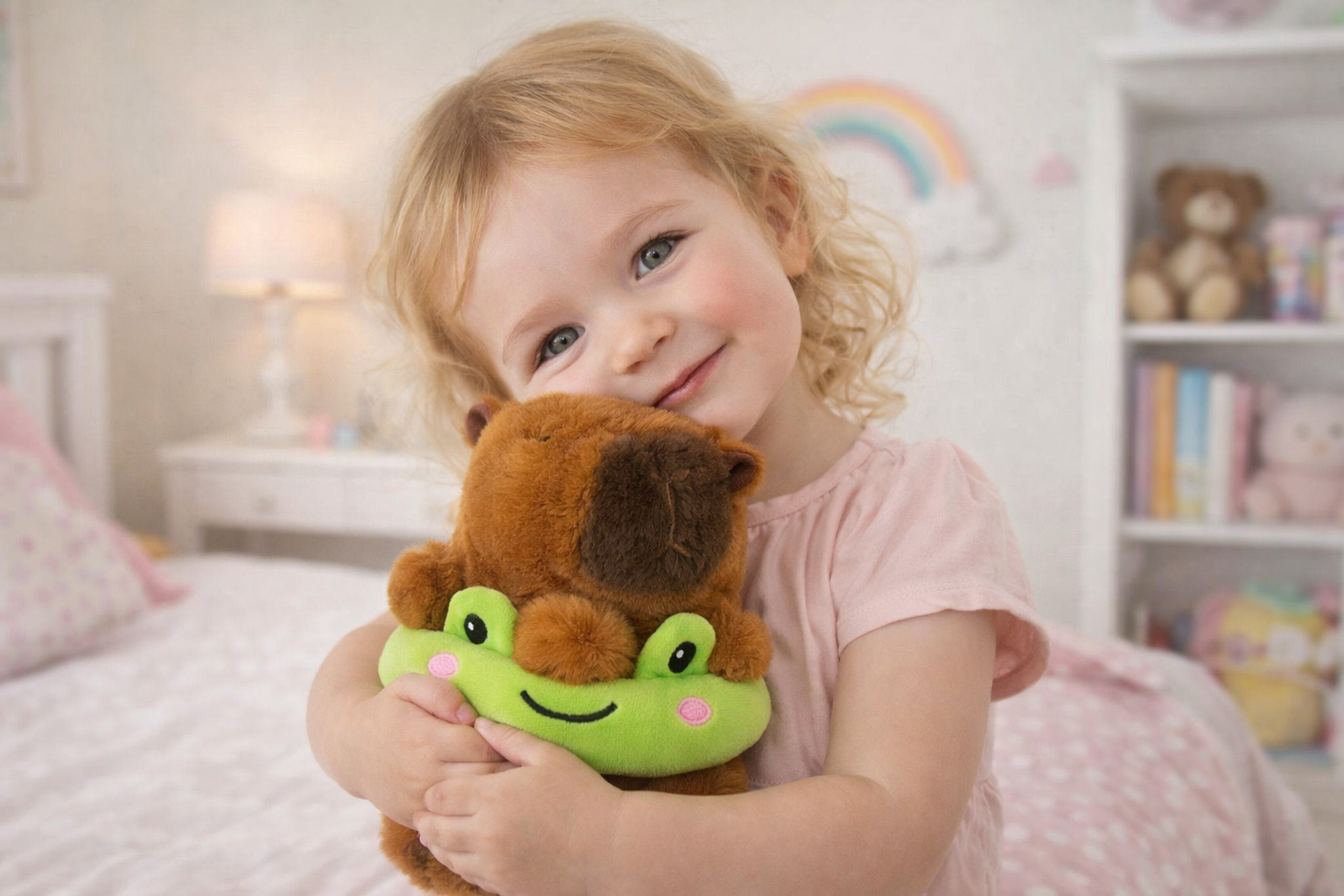 ZESTAW 2W1 CAPYBARA Z ŻABKĄ 20 CM + ALBUM Z NAKLEJKAMI TOREBKA DLA DZIECKA