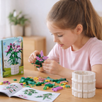 KLOCKI LILIA W DONICZCE 1189 EL. KWIATY 3D ZESTAW DEKORACYJNY PREZENT