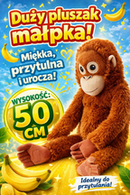 PLUSZOWY ORANGUTAN DJUNGELSKOG 50 CM MASKOTKA MAŁPKA PRZYTULANKA PREZENT