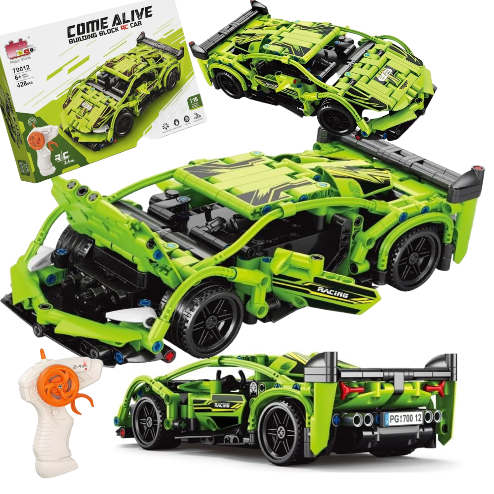 ZESTAW KONSTRUKCYJNY COME ALIVE RACING CAR SAMOCHÓD Z KLOCKÓW 428 + PILOT