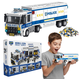 KONSTRUKTOR CIĘŻARÓWKA POLICYJNA (379 CZĘŚCI)  PRZENOŚNY POSTERUNEK KLOCKI