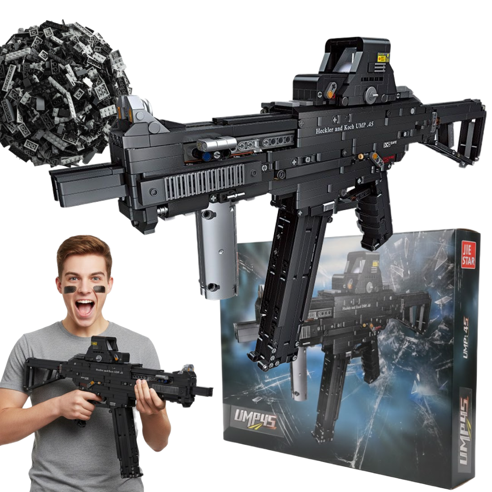 MEGA CONSTRUCTOR BROŃ KARABIN ASIC 1609 CZĘŚCI UMP-45 PREZENT