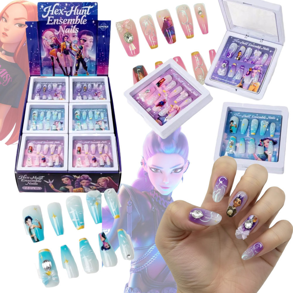 ZESTAW SZTUCZNYCH PAZNOKCI HEX-HUNT ENSEMBLE NAILS ŁOWCY DEMONÓW