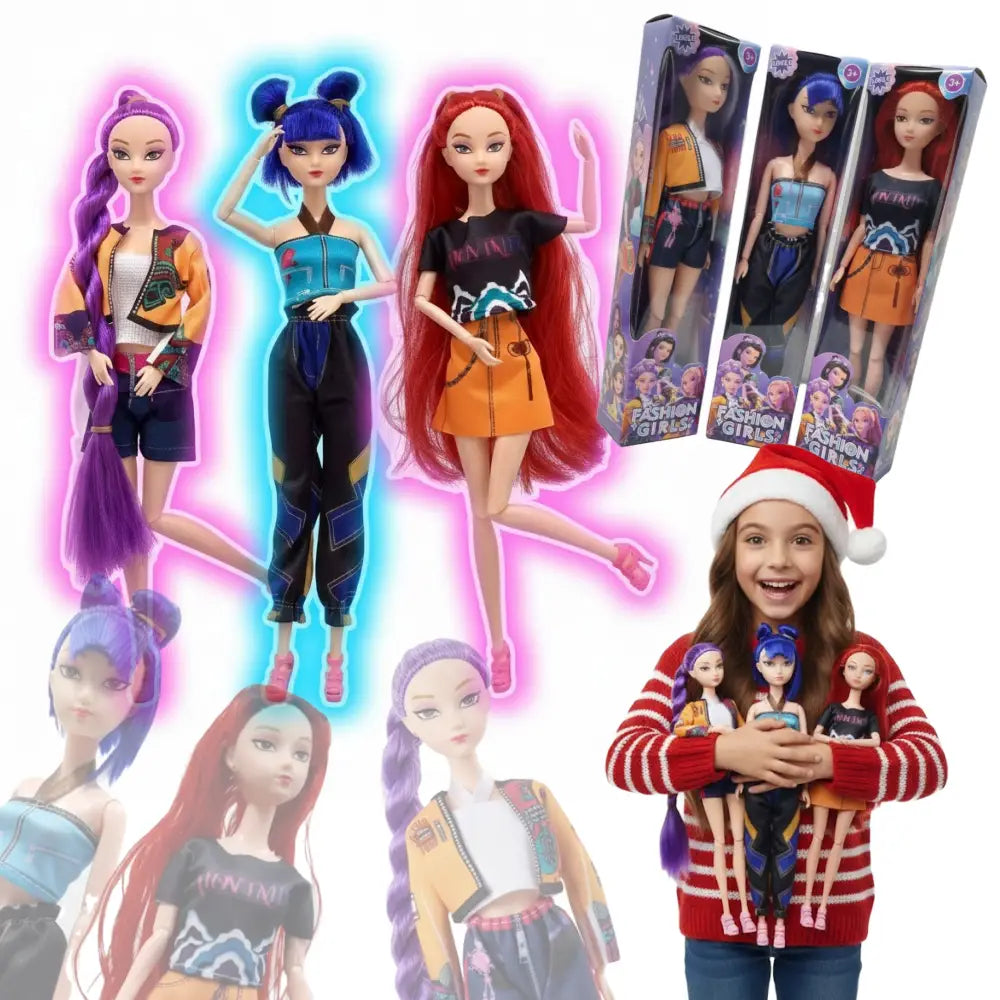 LALKI K-POP DEMON HUNTERS 30 CM – ZESTAW 3 LALEK Z MUZYKĄ