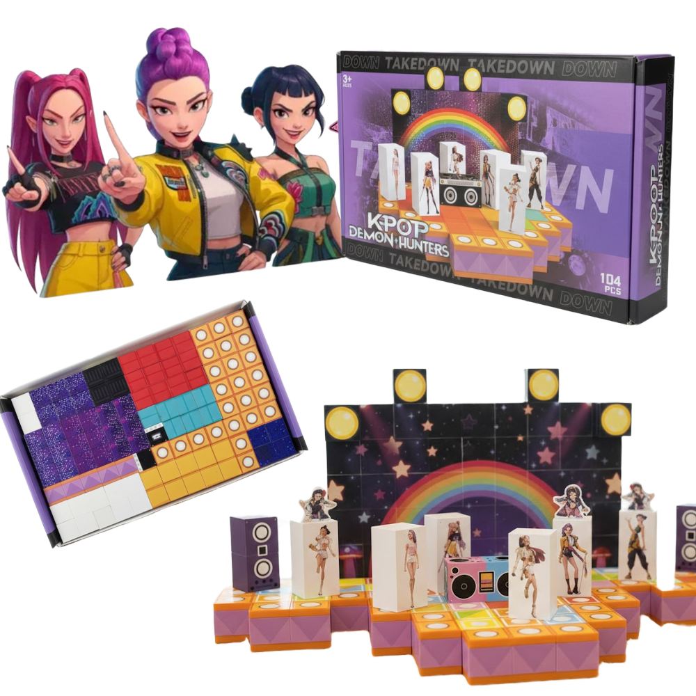 MAGNETYCZNA UKŁADANKA K-POP DEMON HUNTERS 150 PCS ZESTAW MAGNESÓW KLOCKI