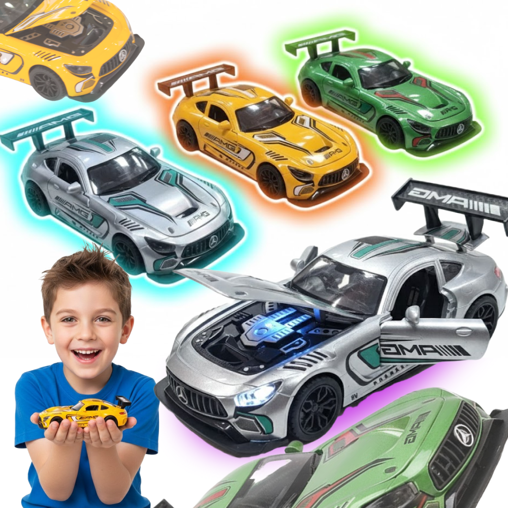 METALOWY KOLEKCJONERSKI SAMOCHÓD SPORTOWY MERCEDES GT2 PRO 1:24 SPORTCAR