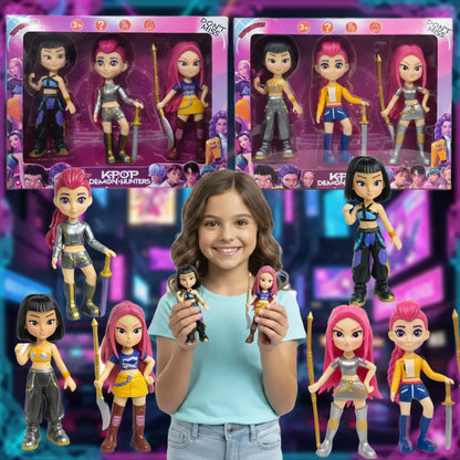 ZESTAW FIGUREK K-POP HUNTRIX, MIRA, ZOYE, RUMI 14 CM OŁOWCY DEMONÓW