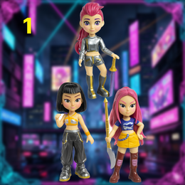 ZESTAW FIGUREK K-POP HUNTRIX, MIRA, ZOYE, RUMI 14 CM OŁOWCY DEMONÓW