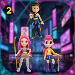 ZESTAW FIGUREK K-POP HUNTRIX, MIRA, ZOYE, RUMI 14 CM OŁOWCY DEMONÓW