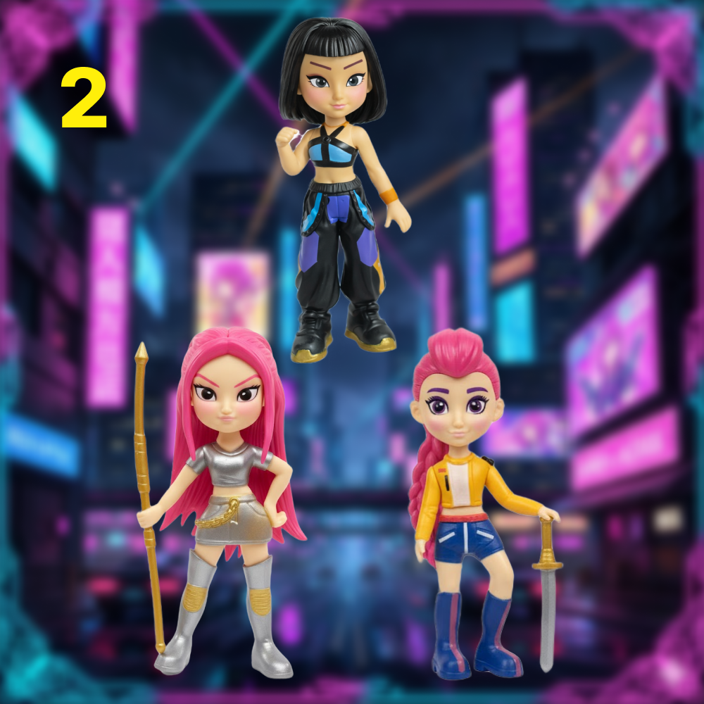 ZESTAW FIGUREK K-POP HUNTRIX, MIRA, ZOYE, RUMI 14 CM OŁOWCY DEMONÓW