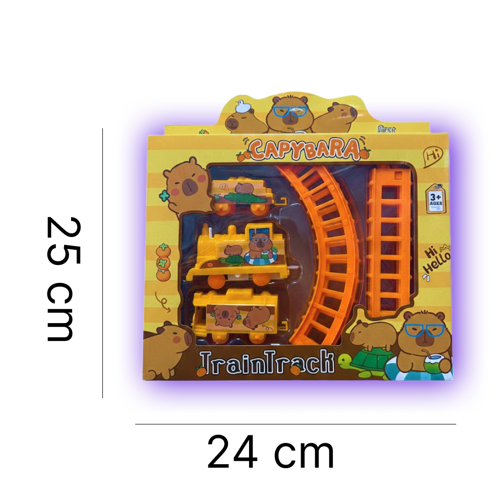 ZESTAW KOLEJKI CAPYBARA TRAIN TRACK INTERAKTYWNA ZABAWKA DLA DZIECI POCIĄG