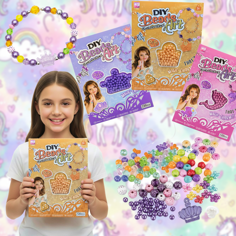 ZESTAW KORALIKÓW DIY 720 EL. KORALIKI DO ROBIENIA BRANSOLETEK I BIŻUTERII