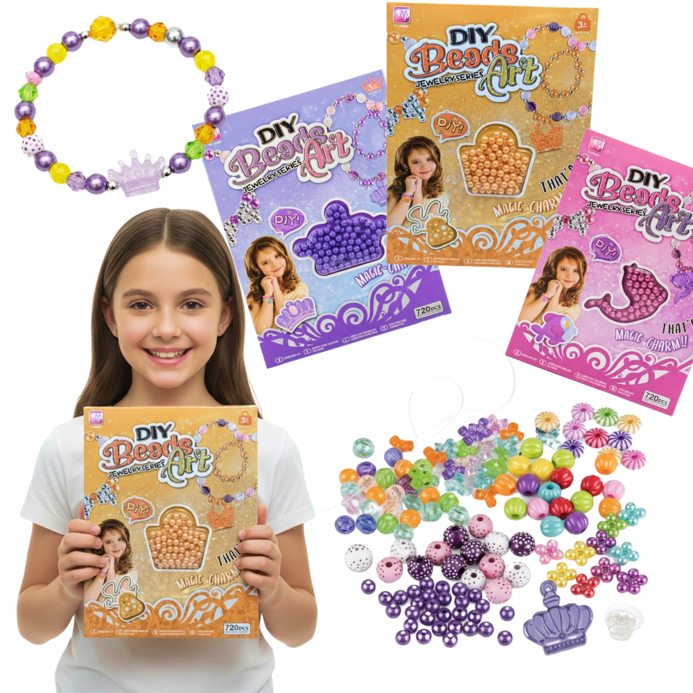 ZESTAW KORALIKÓW DIY 720 EL. KORALIKI DO ROBIENIA BRANSOLETEK I BIŻUTERII