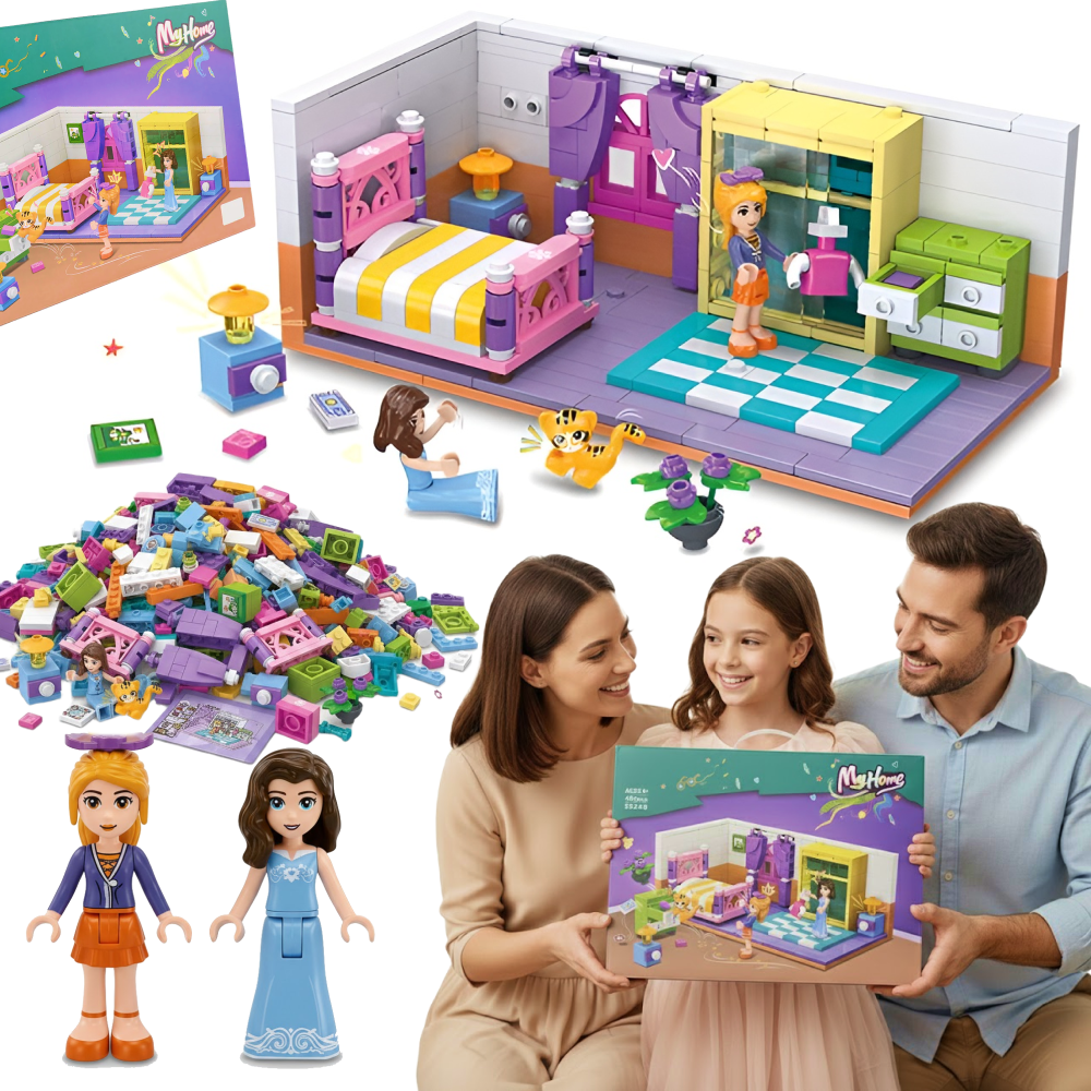 KLOCKI MY HOME SYPIALNIA 402 EL., ZESTAW DO ZŁOŻENIA BEDROOM PREZENT