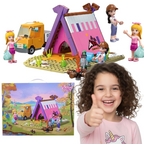 KLOCKI DREAM TOWN ZESTAW KEMPINGOWY Z NAMIOTEM + 2 FIGURKI (348 EL.)