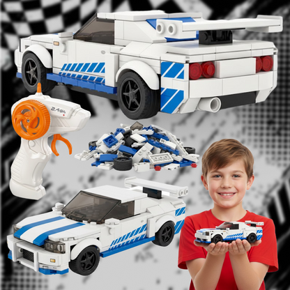 ZDALNIE STEROWANY SAMOCHÓD Z KLOCKÓW BLOCK RC CAR, 231 EL., SKALA 1:20