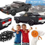 BLOCK RC CAR CZARNY SPORTOWY STEROWANY SAMOCHÓD Z KLOCKÓW, 249 EL., 1:20