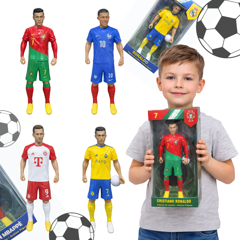 FIGURKA PIŁKARZA 30 CM Z PODSTAWKĄ I PIŁKĄ WYBIERZ SWOJĄ LEGENDĘ MBAPPÉ