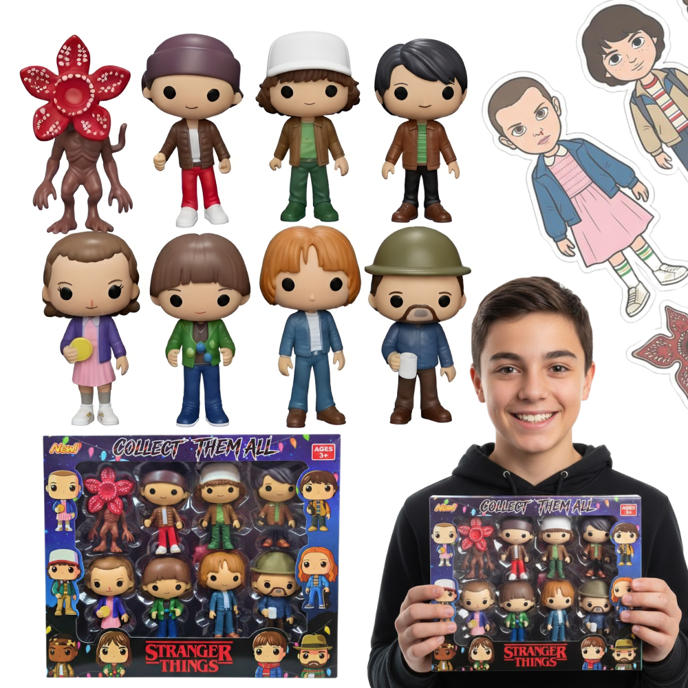 ZESTAW FIGUREK STRANGER THINGS 8 POSTACI KOLEKCJONERSKICH PREZENT