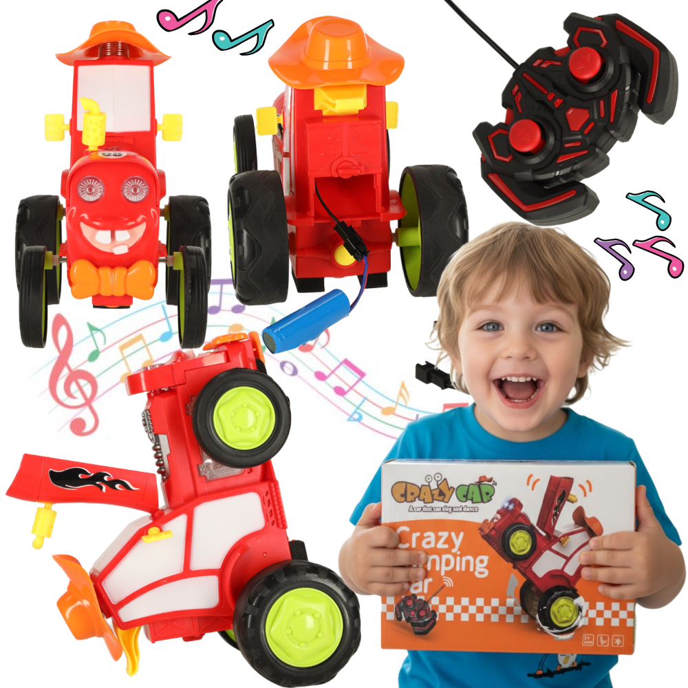 CRAZY JUMPING TRACTOR Z MUZYKĄ SKACZĄCY I TAŃCZĄCY TRAKTOR 3+ | CZERWONY